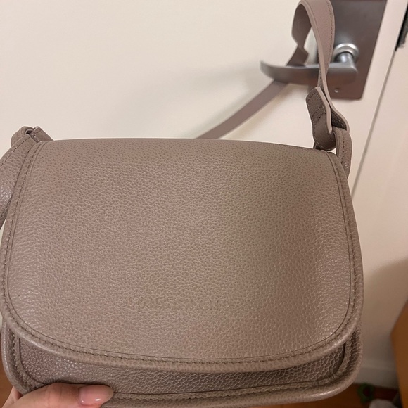 Longchamp Handbags - Longchamp Le Foulonne Elegant Taupe Leather Crossbody Bag